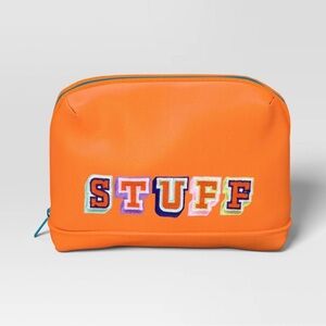 Tech Pouch - heyday™ Coral Orange Word Embroidery: Solid Electronics Case
